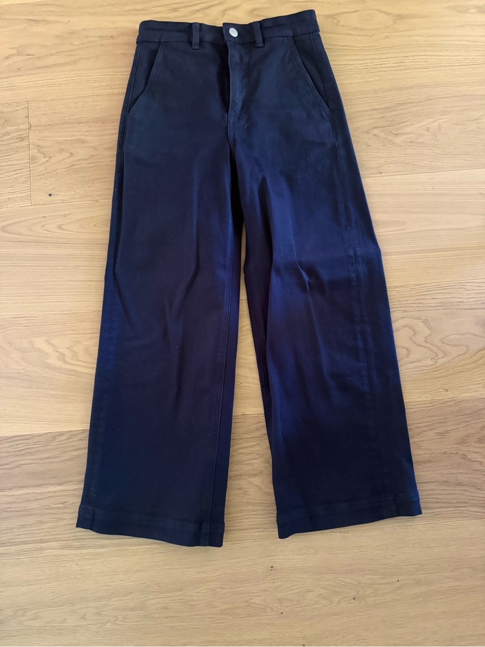 Everlane Wide-Leg Navy Cotton Pants